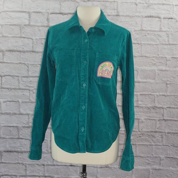 Hello Kitty Quilted Embroidered Patch Corduroy Shacket Jacket - Picture 2 of 9